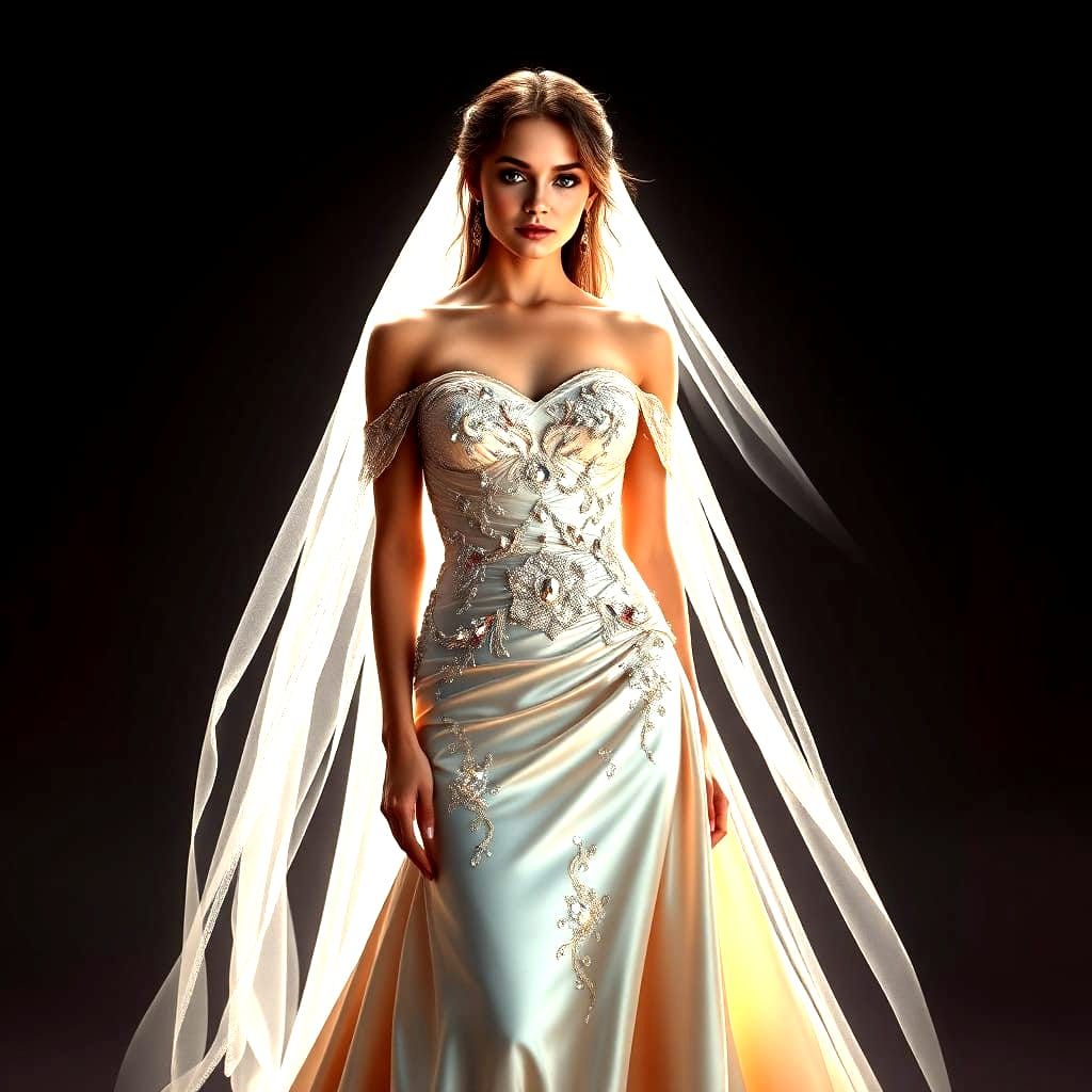 Ethereal Bride Reigned by Fantastical Veil in Velvet Dream