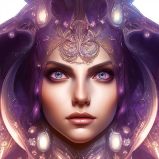 Amethyst Goddess Portrait in Fantasy Art Style