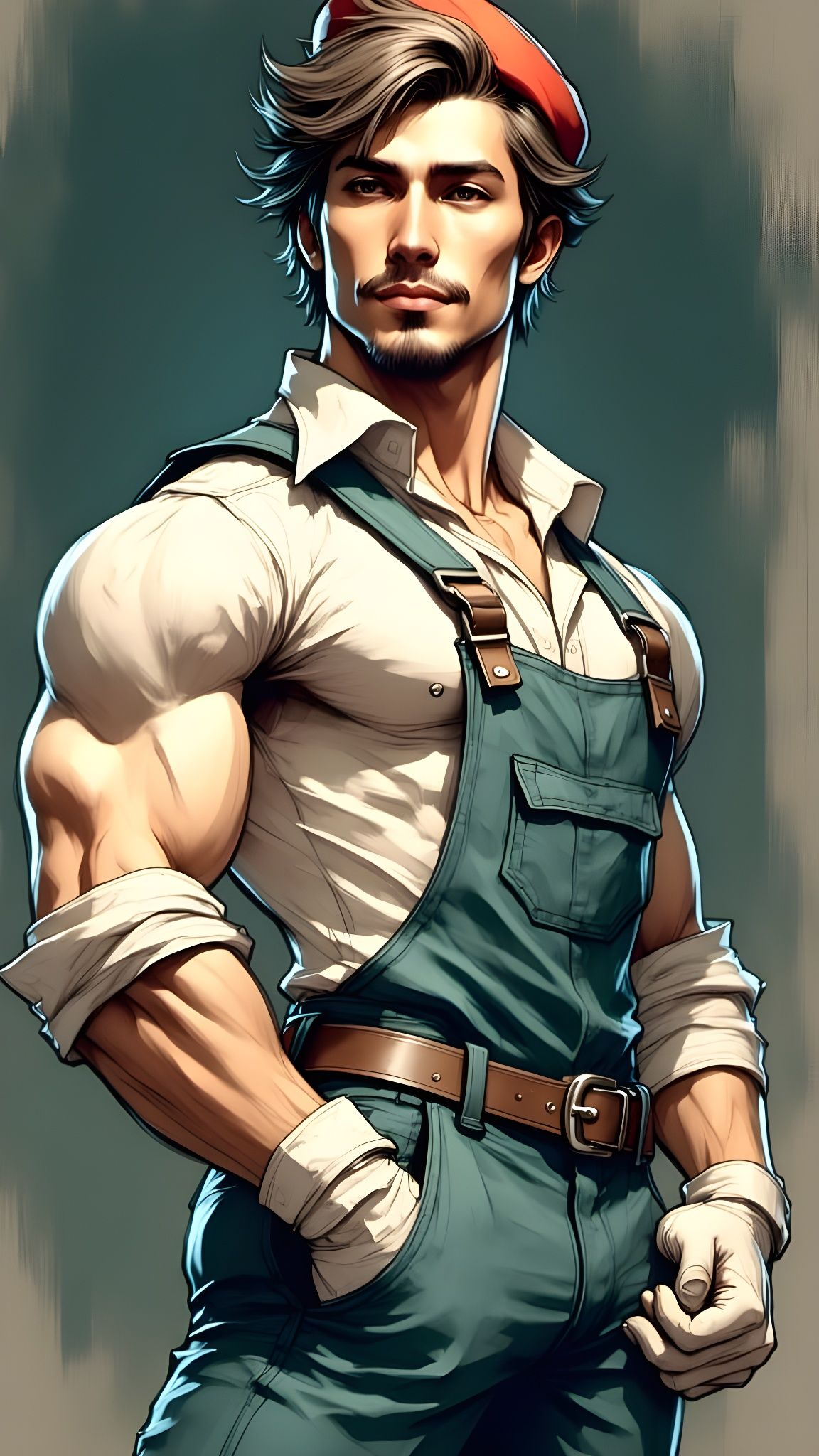 Chiseled Luigi Character in Mario Style