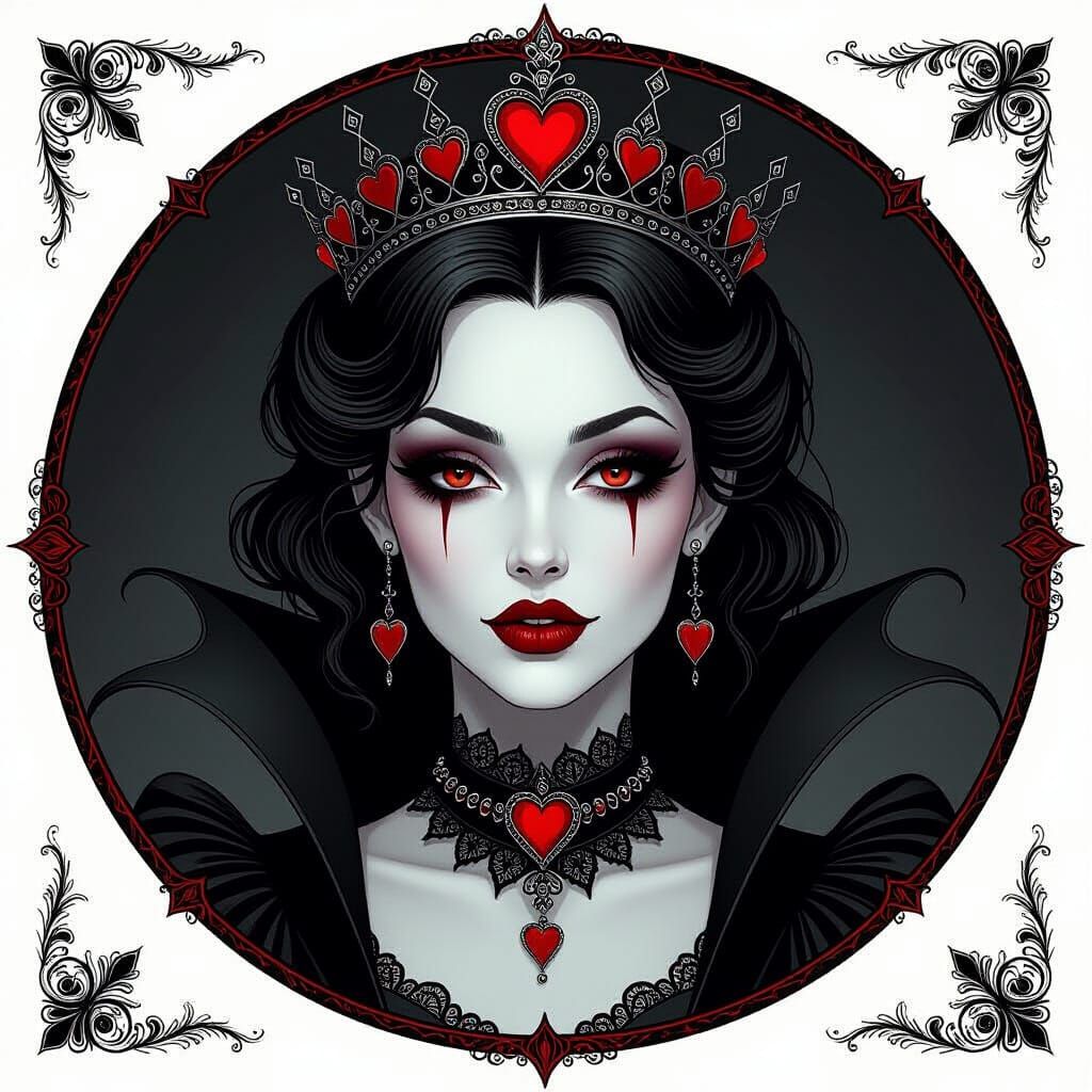 Gothic Chic Queen of Hearts Vampire