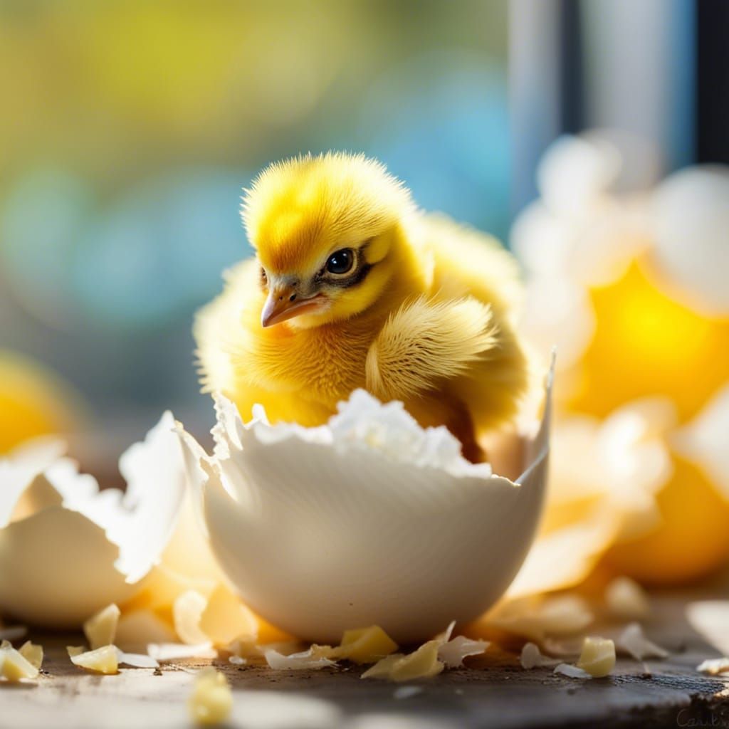 Fluffy Chick Emerges in Vivid Macro Photography