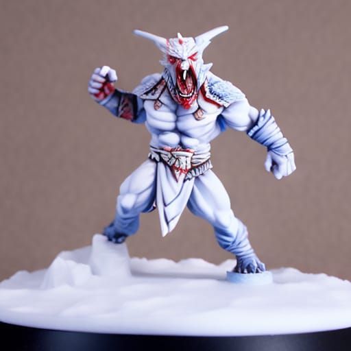 Epic Winter Wargaming Diorama with Dragon and Orcs