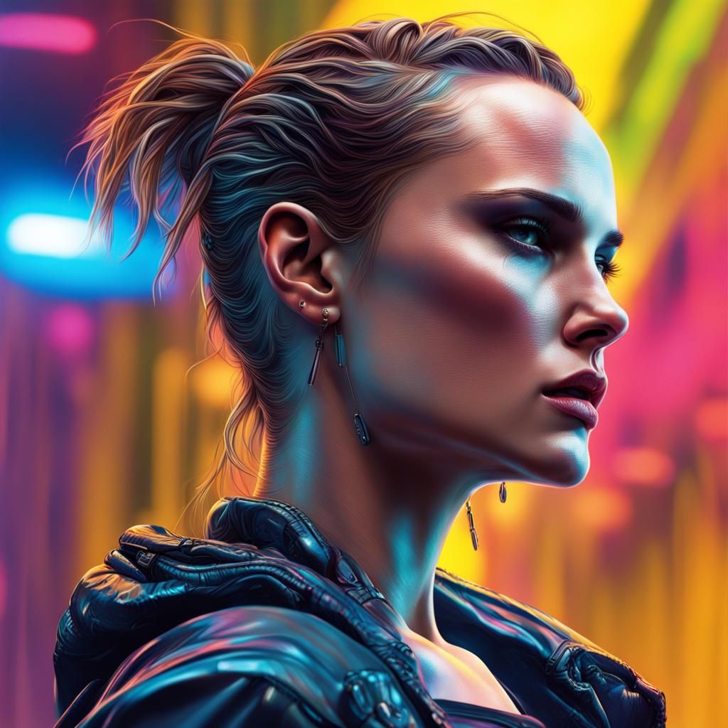 Cyberpunk Portrait with Dramatic Lighting
