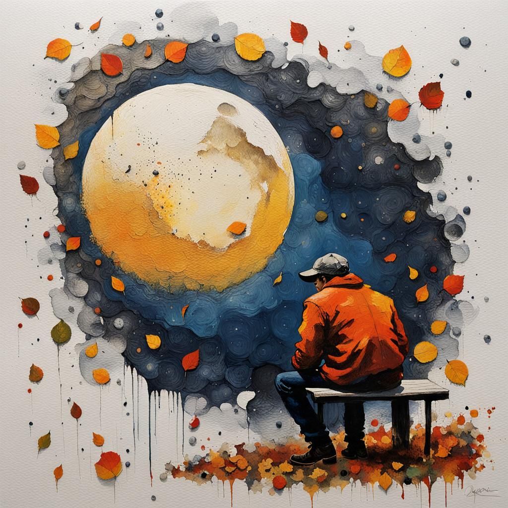 Autumnal Impasto Painting with Bold Brushstrokes