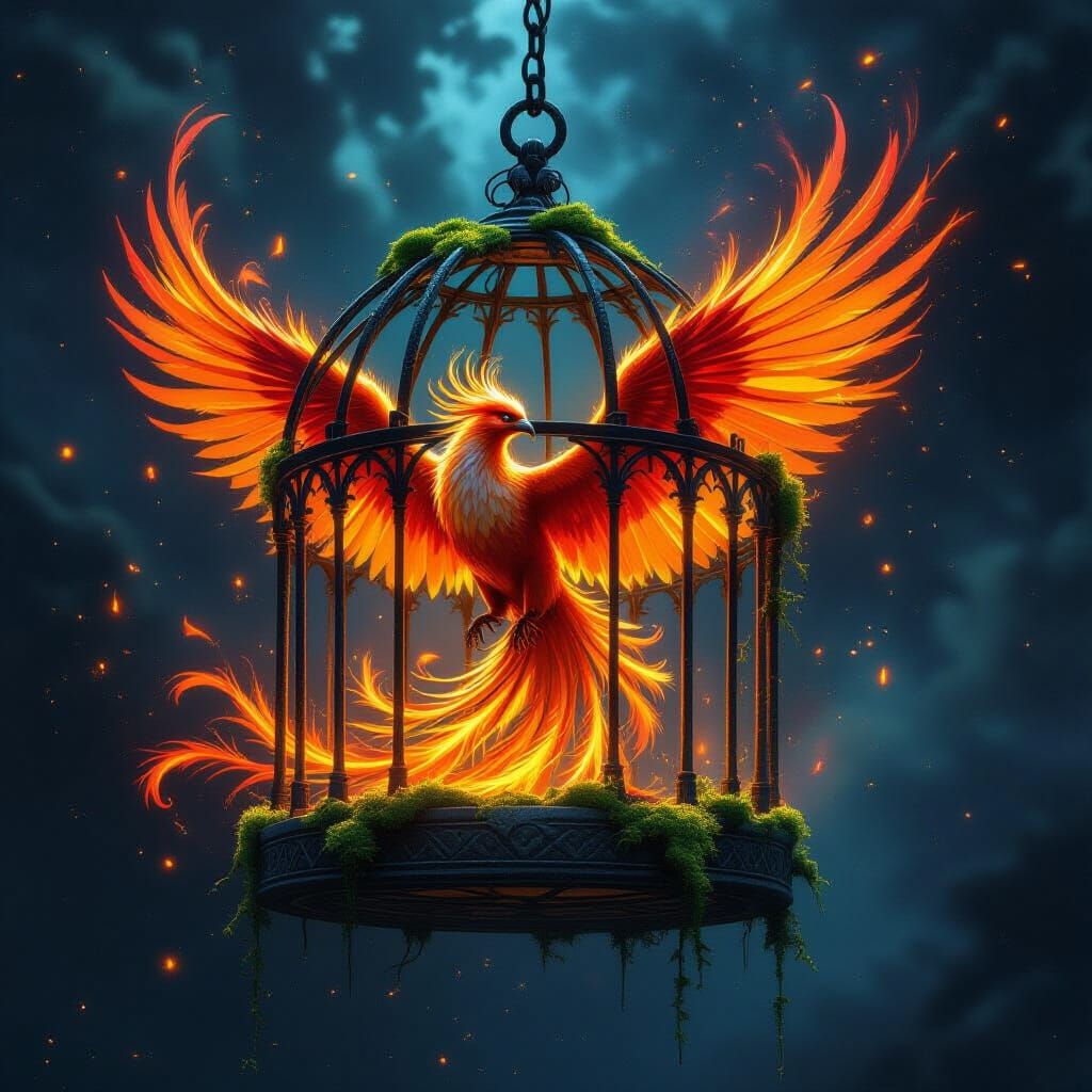 Phoenix in Cosmic Birdcage