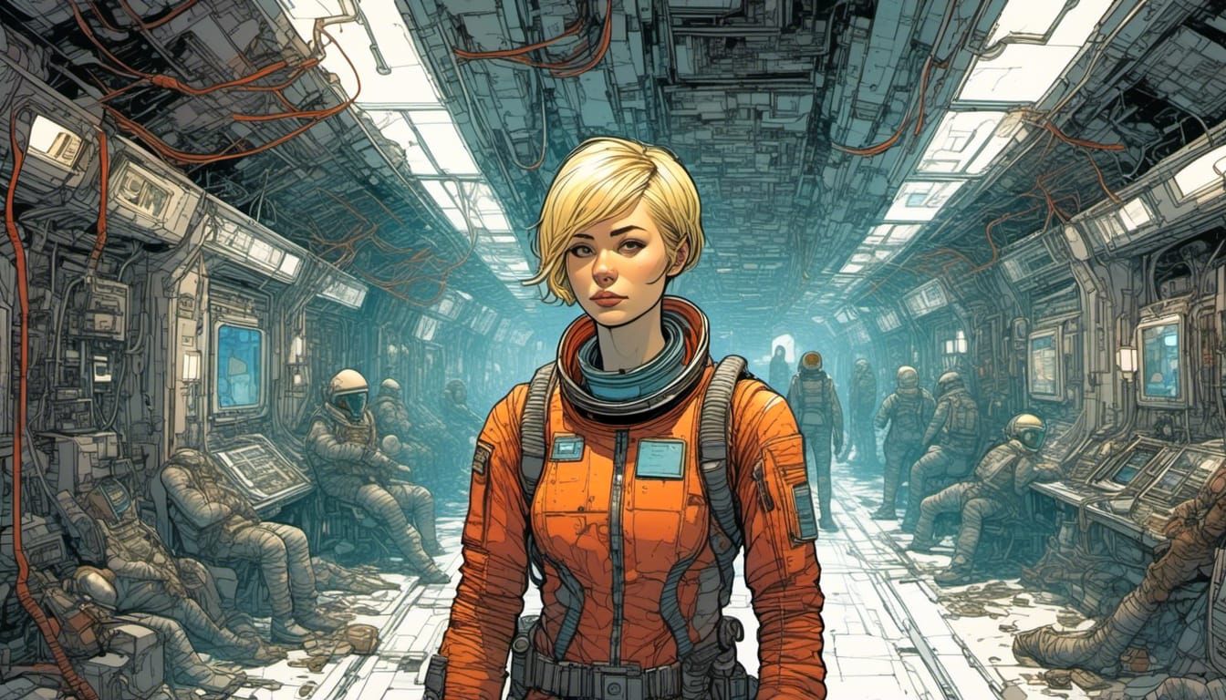 Sci-Fi Portrait: Woman in Armored Space Suit