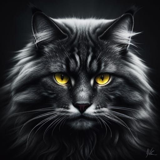 Viking Cat: Majestic Tawny Feline by Candlelight