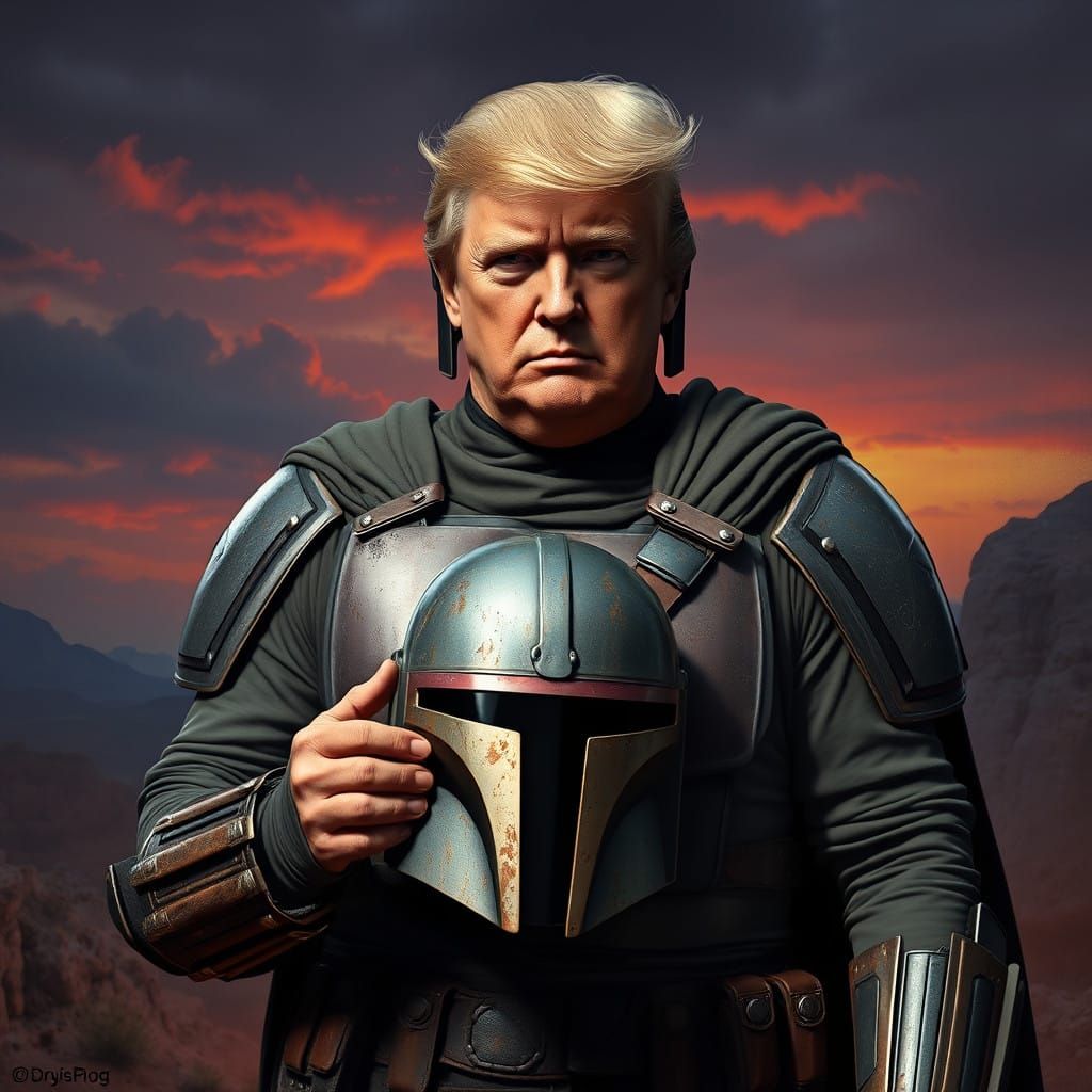 Confident Visionary Wears Mandalorian Armor