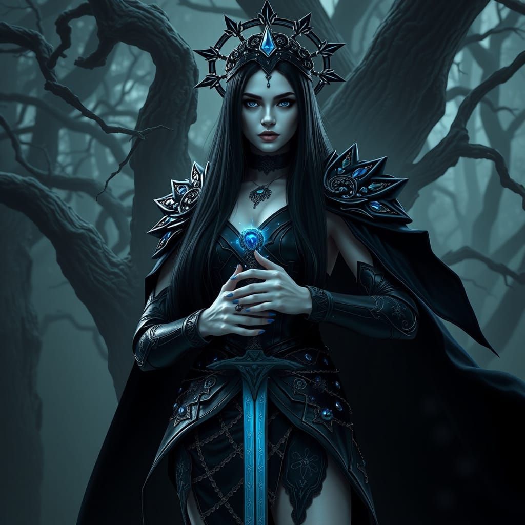 Majestic Warrior in Dark Armor Embodies Solemn Responsibilit...