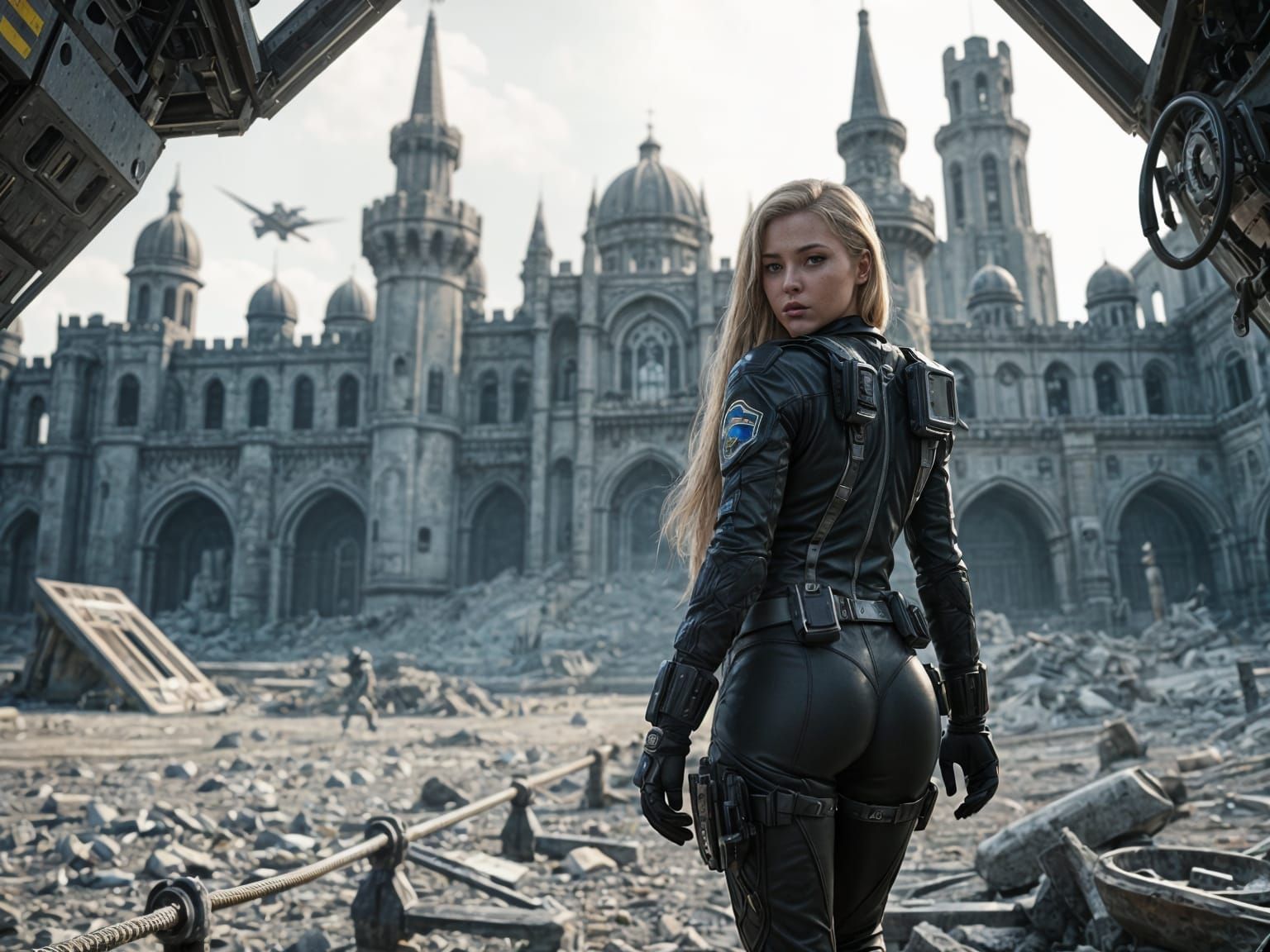 Space Pilot Emerges on Alien World: 3D Game Art