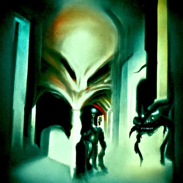 Terrifying Backrooms in 80s Dark Fantasy Style
