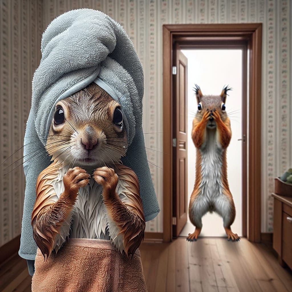 Create a hyperdetailed photorealistic image of a female squi...