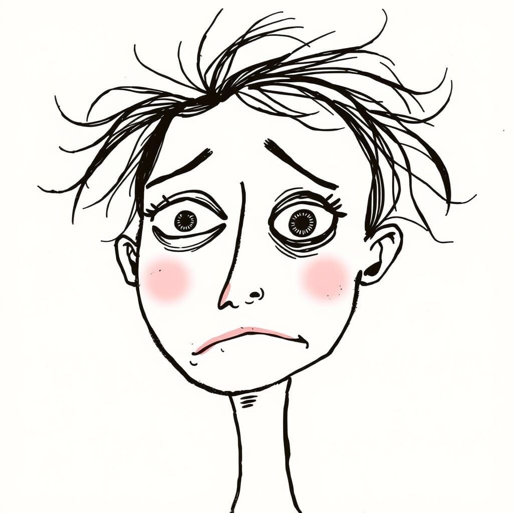 Surreal Portrait of a Whimsical Woman Embracing Imperfection