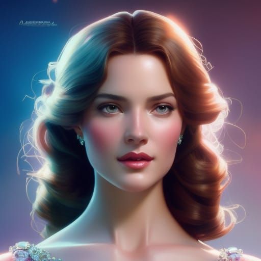 Princess Belle Portrait in Digital Art Style