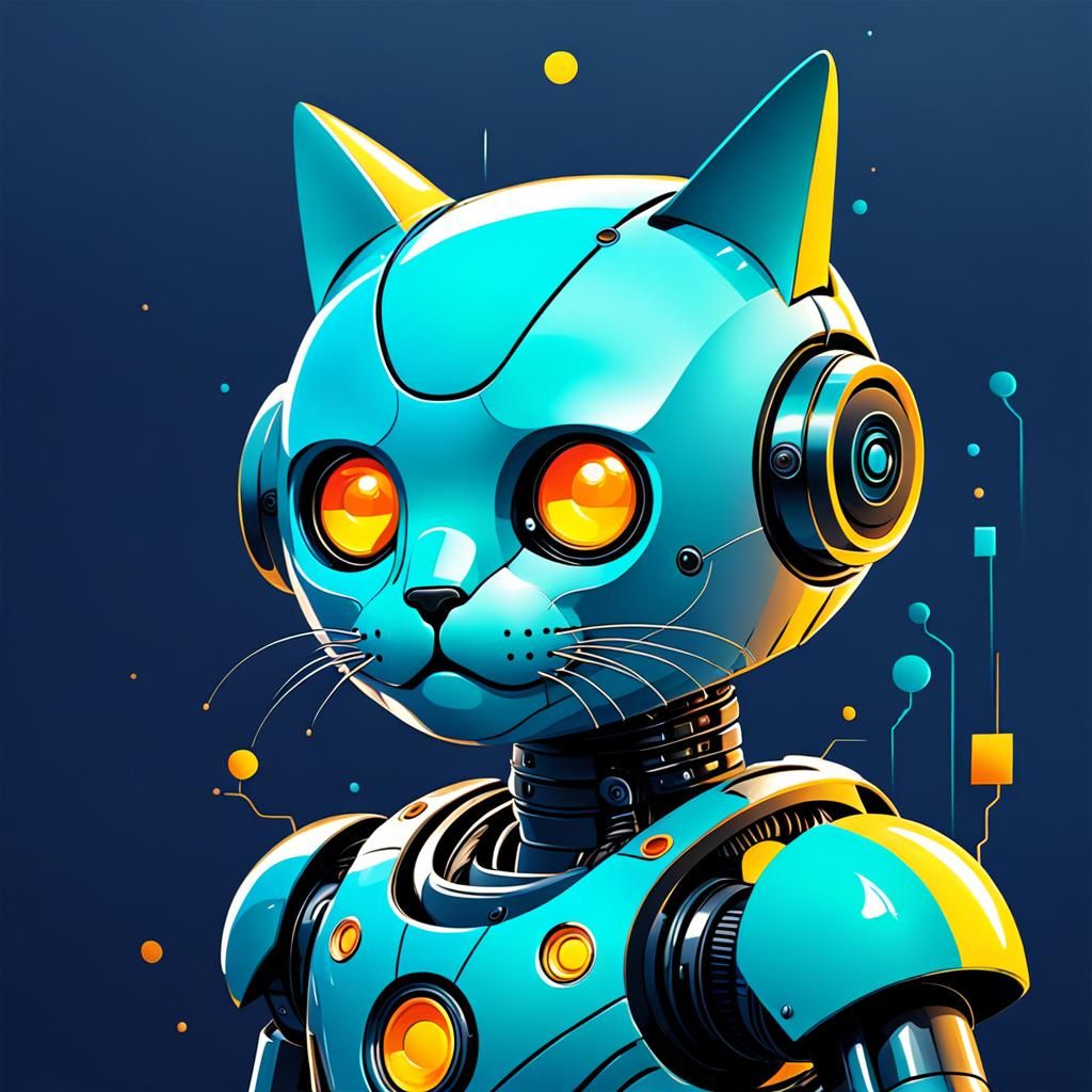 Abstract Chat Bot in Complementary Colors