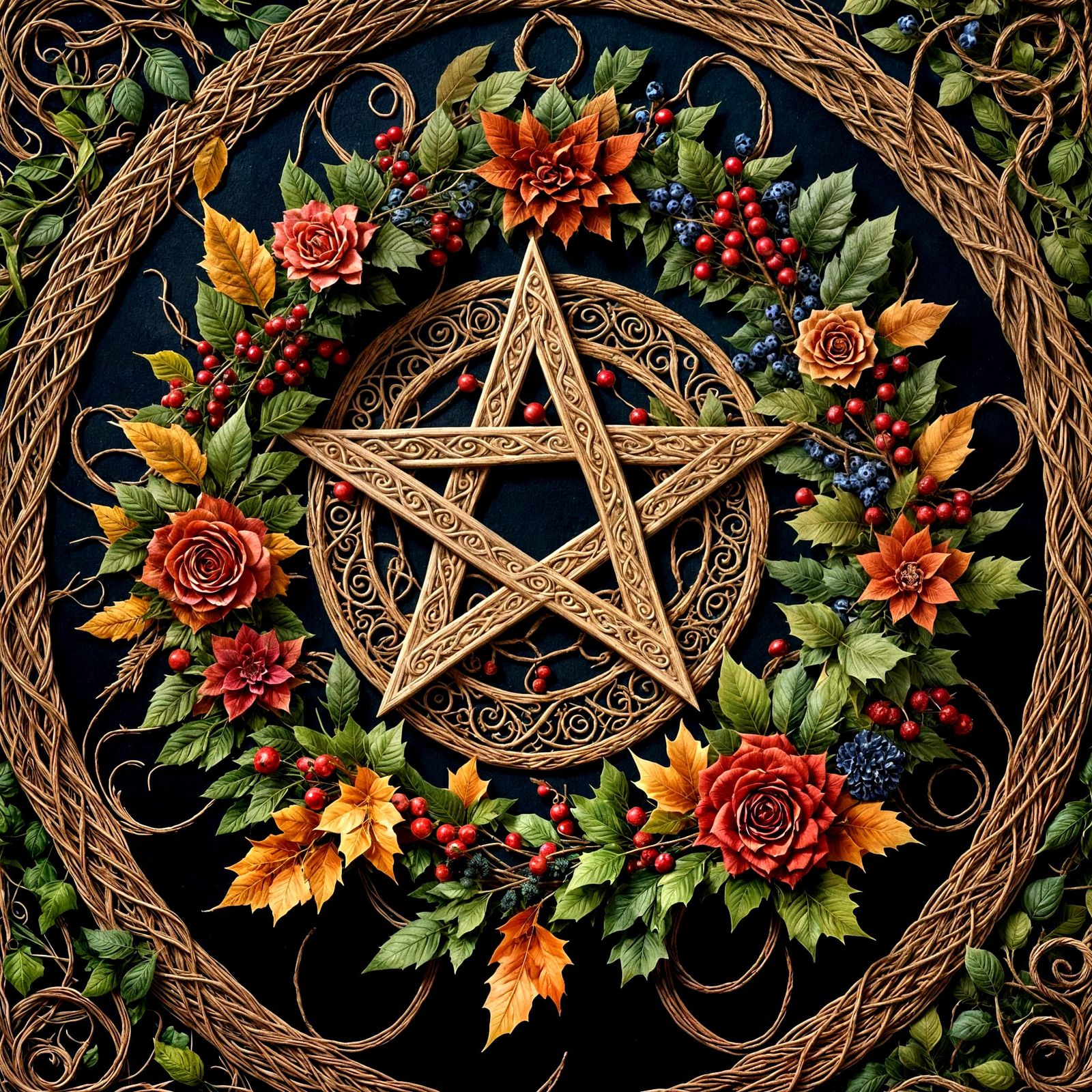 Surreal Sacred Wreath in Deep Vibrant Colors