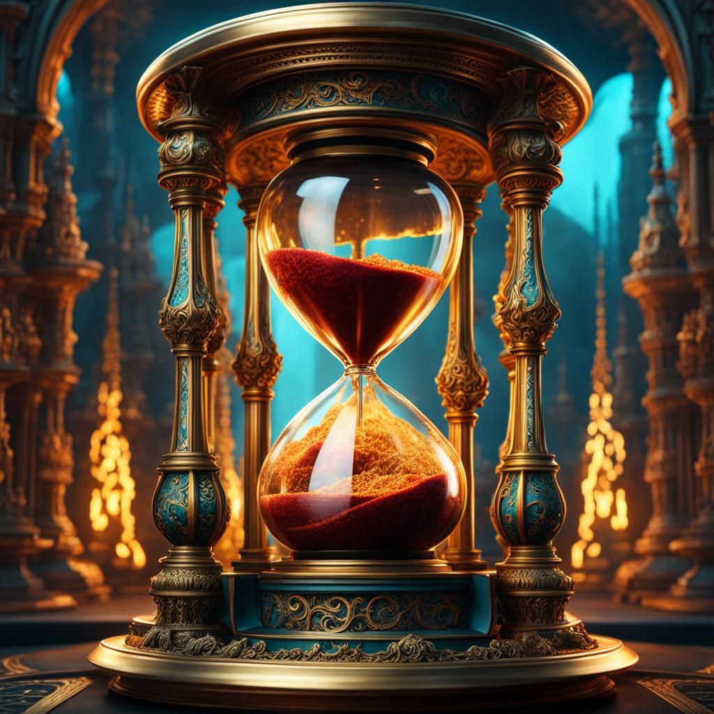 Skeletal Hourglass in Detailed Matte Painting