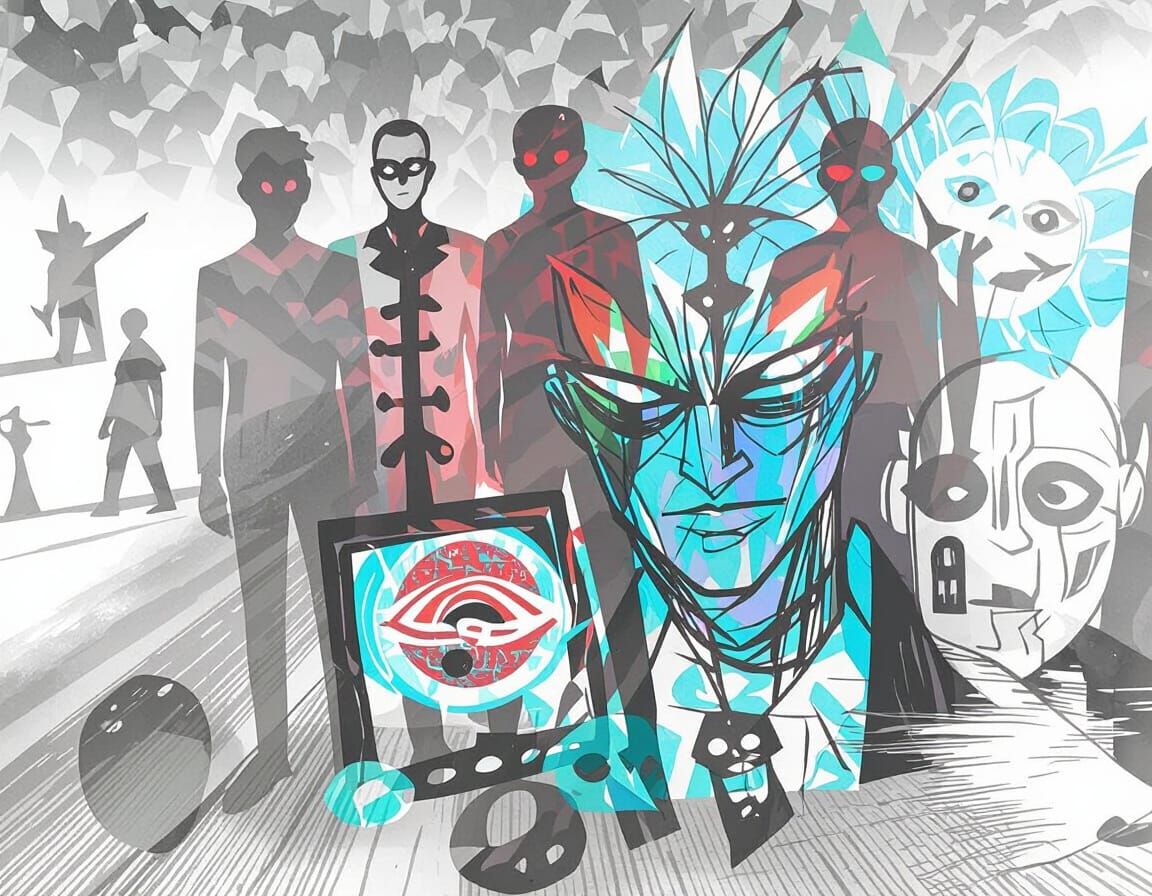 Terrifying Horror Anime Scene with Glowing Eyes