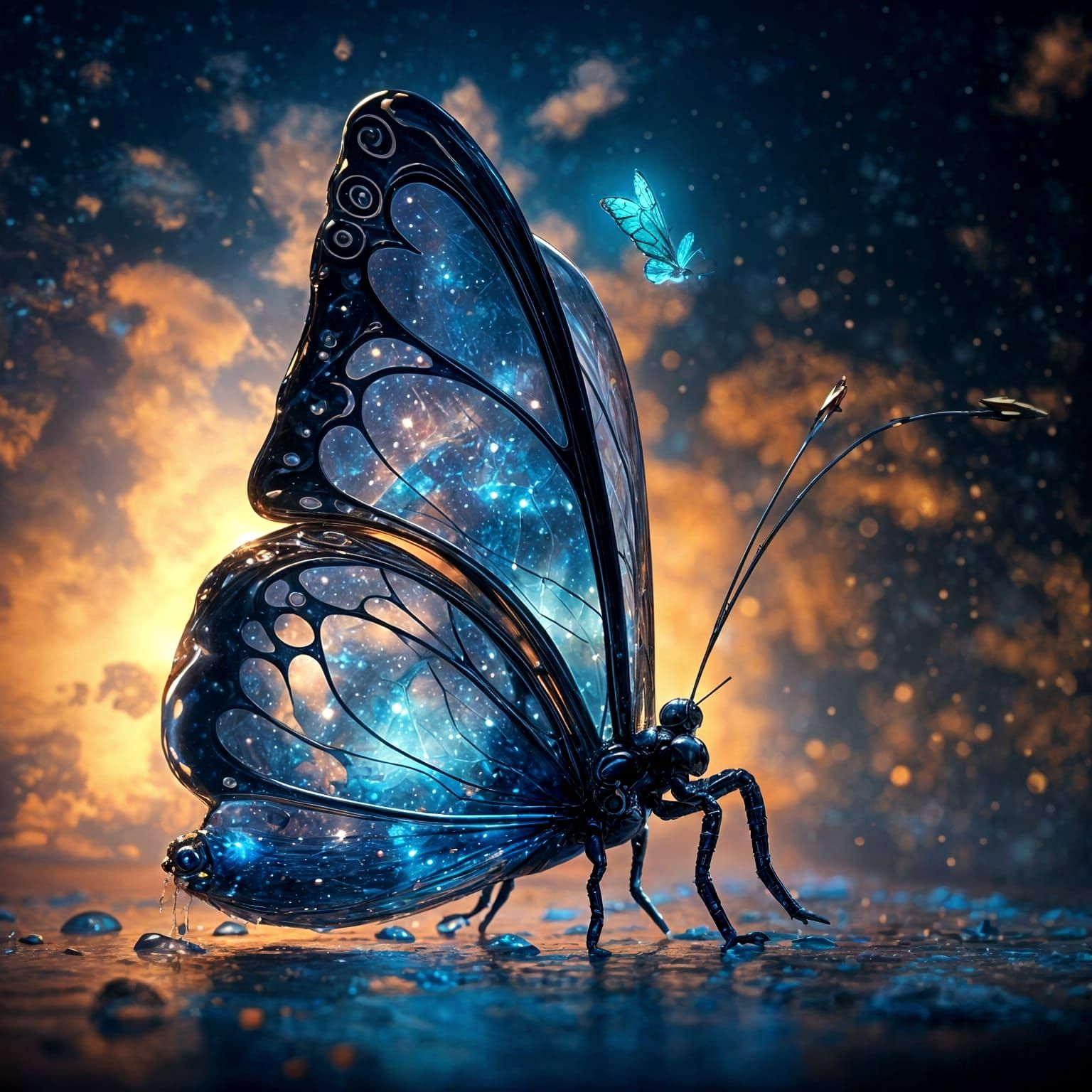 Glass Butterfly with Swirling Nebula, Splash Art