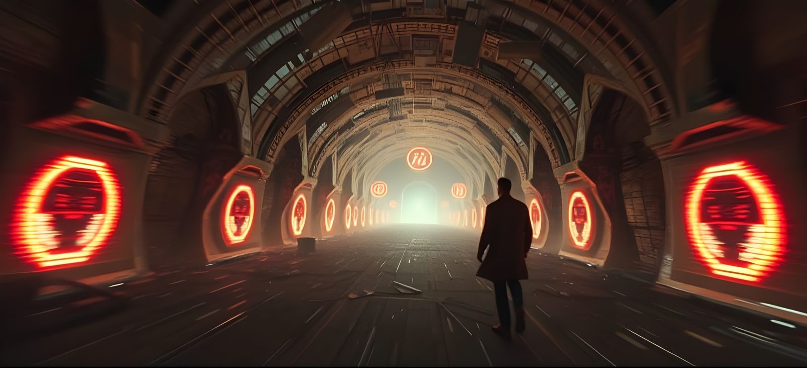 Ancient Sci-Fi Mysteries in Glitchcore Style