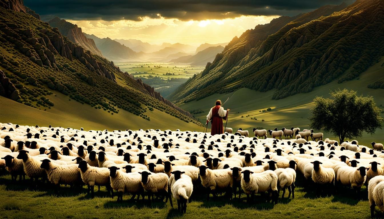 Jesus, the Gentle Shepherd: A Digital Matte Painting