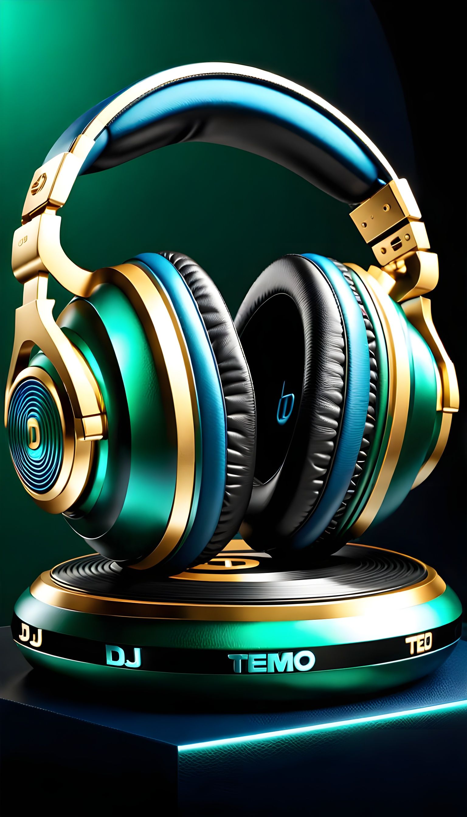 3D DJ TEMO Logo in Emboss Carving Style