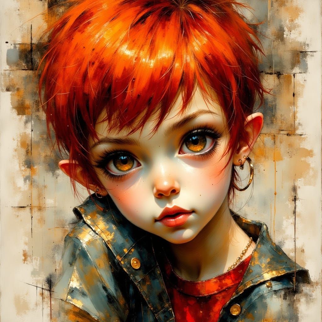 Redhead Portrait in Hewlett and Burra Style