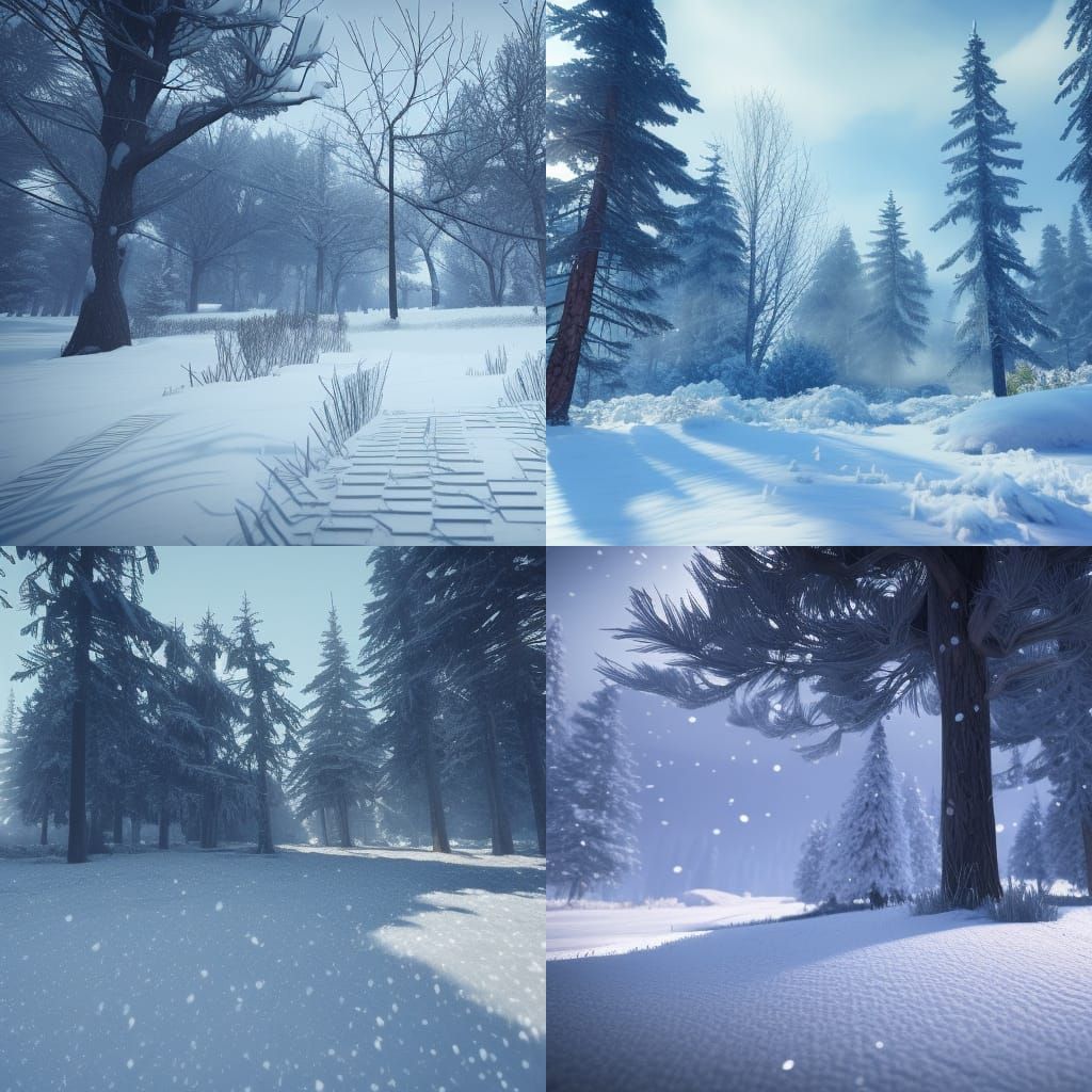 Winter Landscape in 3D Game Cinematic Style