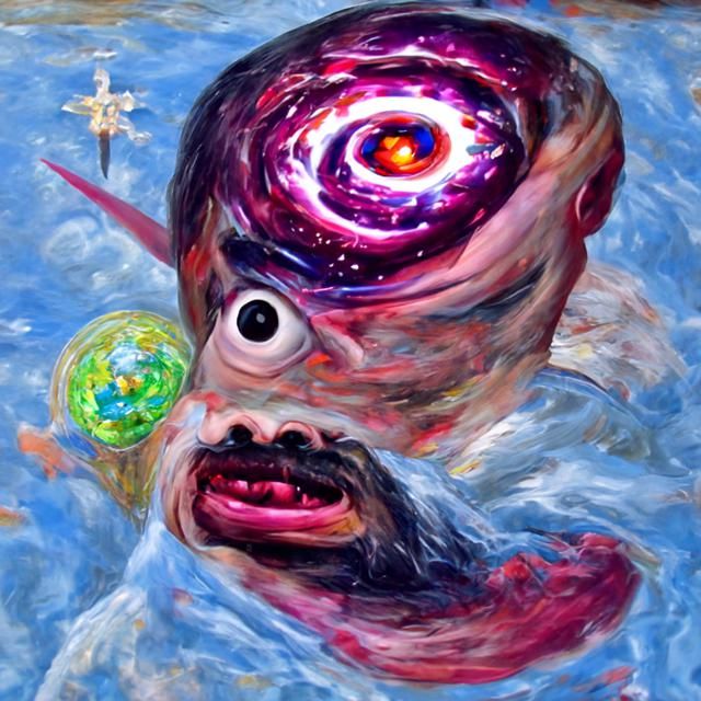 Terrifying Cosmos God in Hyperrealistic Impressionism