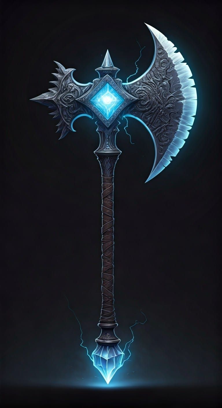 Stormforged Axe in Cyberpunk Style
