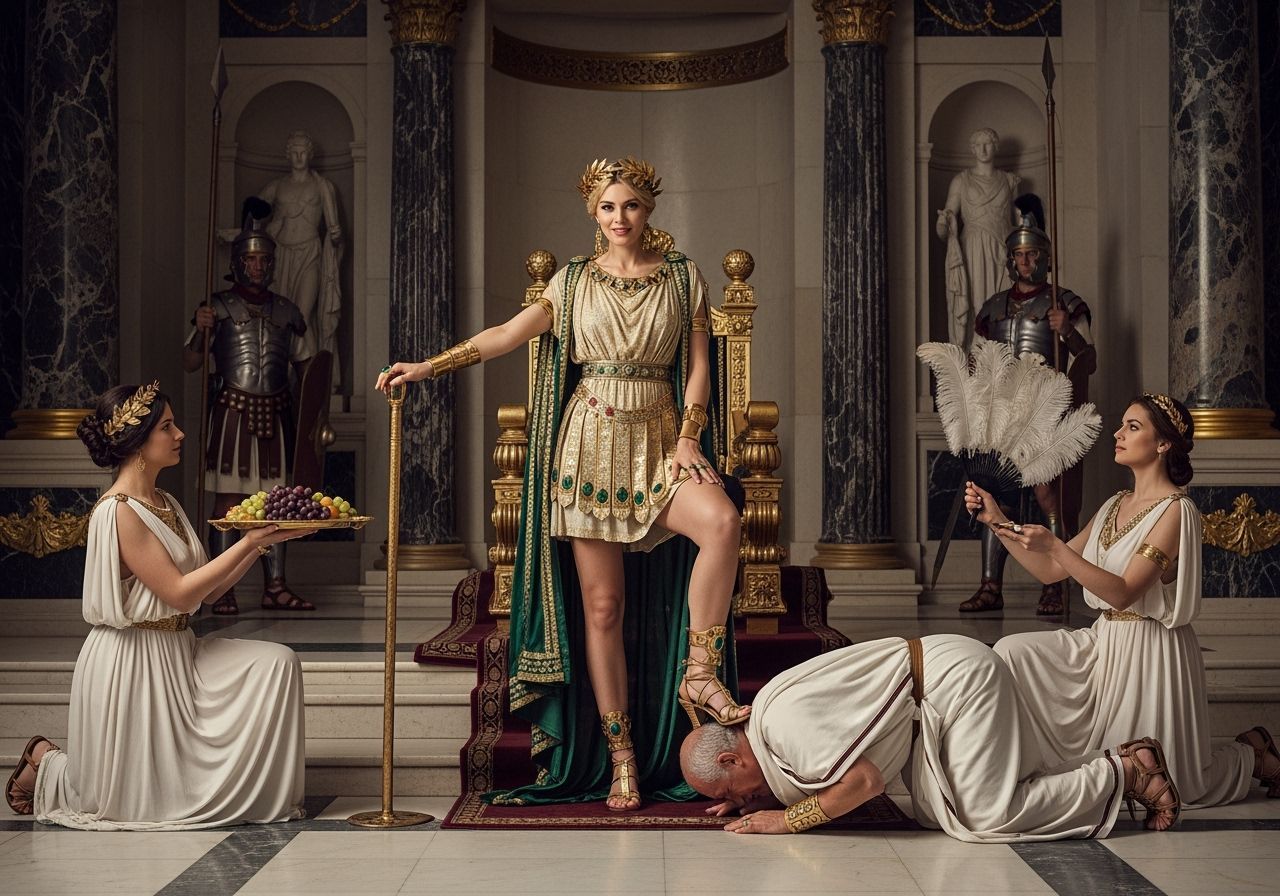 Empress Messalina in Opulent Imperial Palace Throne Room