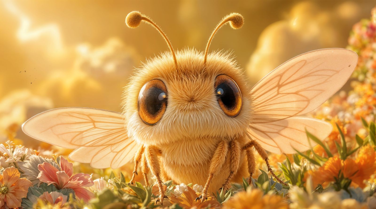 Whimsical Bug on a Sunny Day in Vibrant Colors