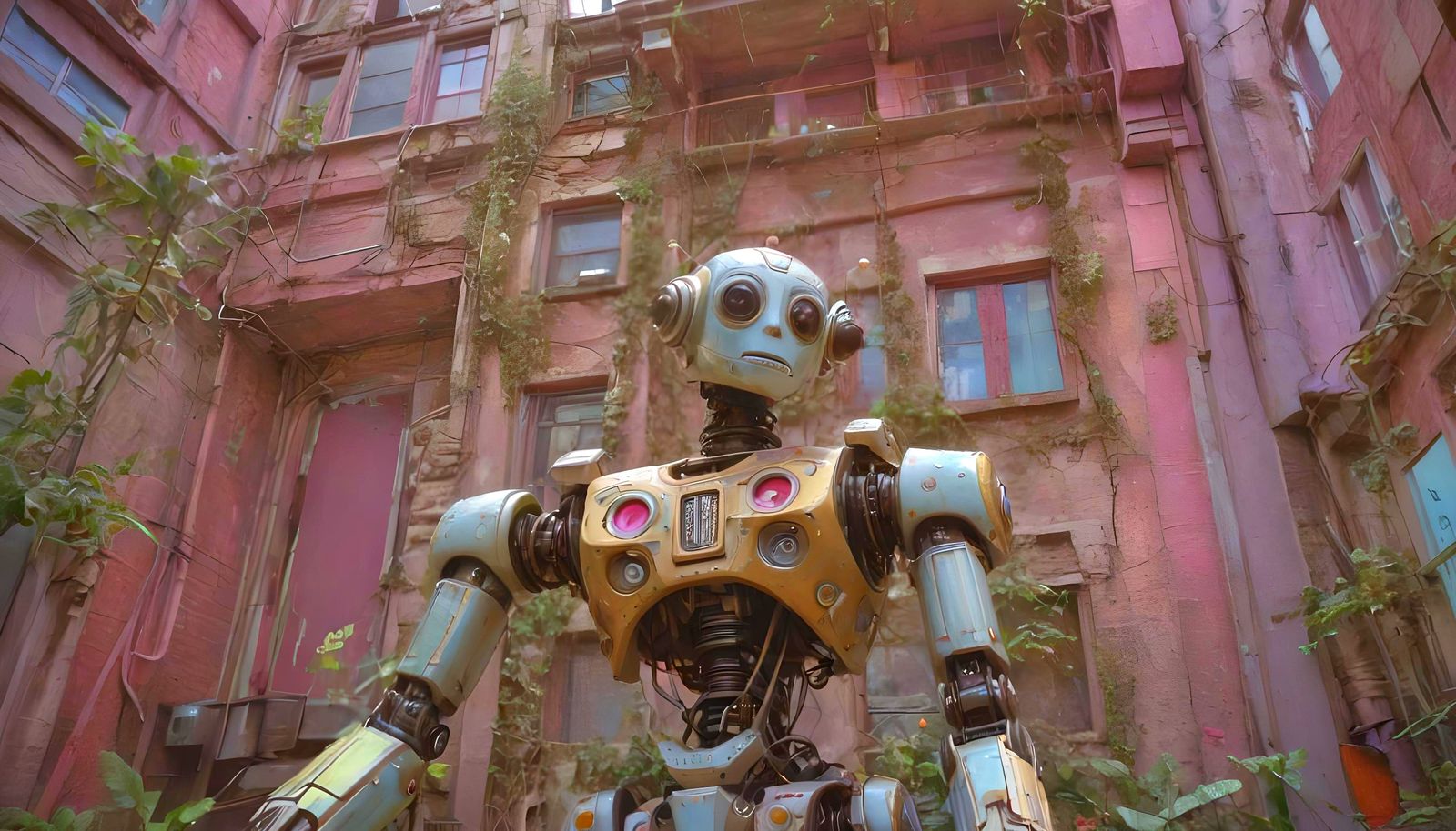 Psychedelic Kawaii Robot Dance in Sci-Fi Style