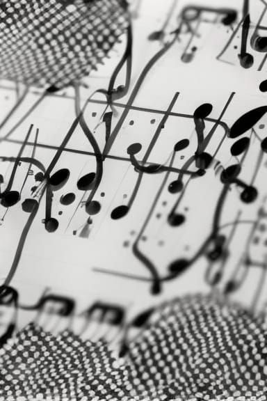 Abstract Graphic Score in Hyperreal Digital Art Style