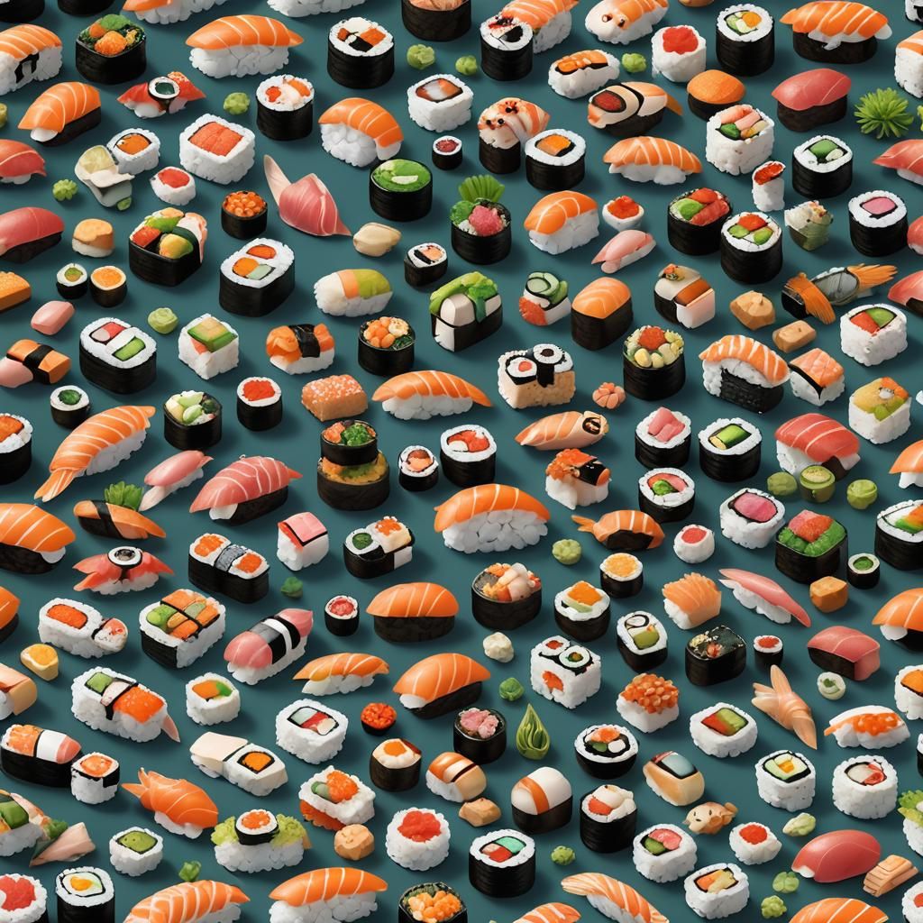 Super Cute Sushi in Detailed Matte Painting