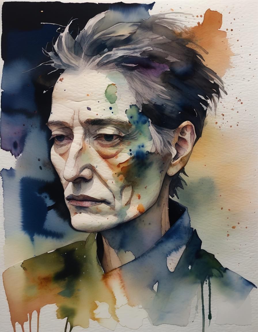 Watercolor Androgynous Figure Depicting Inner Beauty