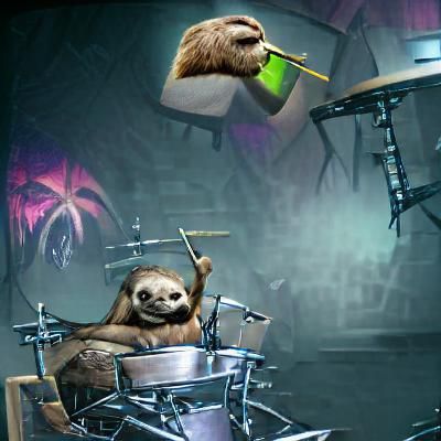 Sloth Rocks Out on Drums with Band