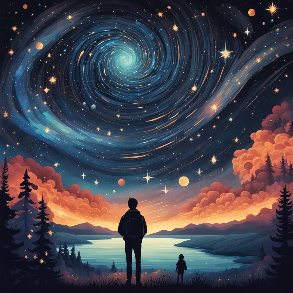 Expansive Starry Night Sky Illustration