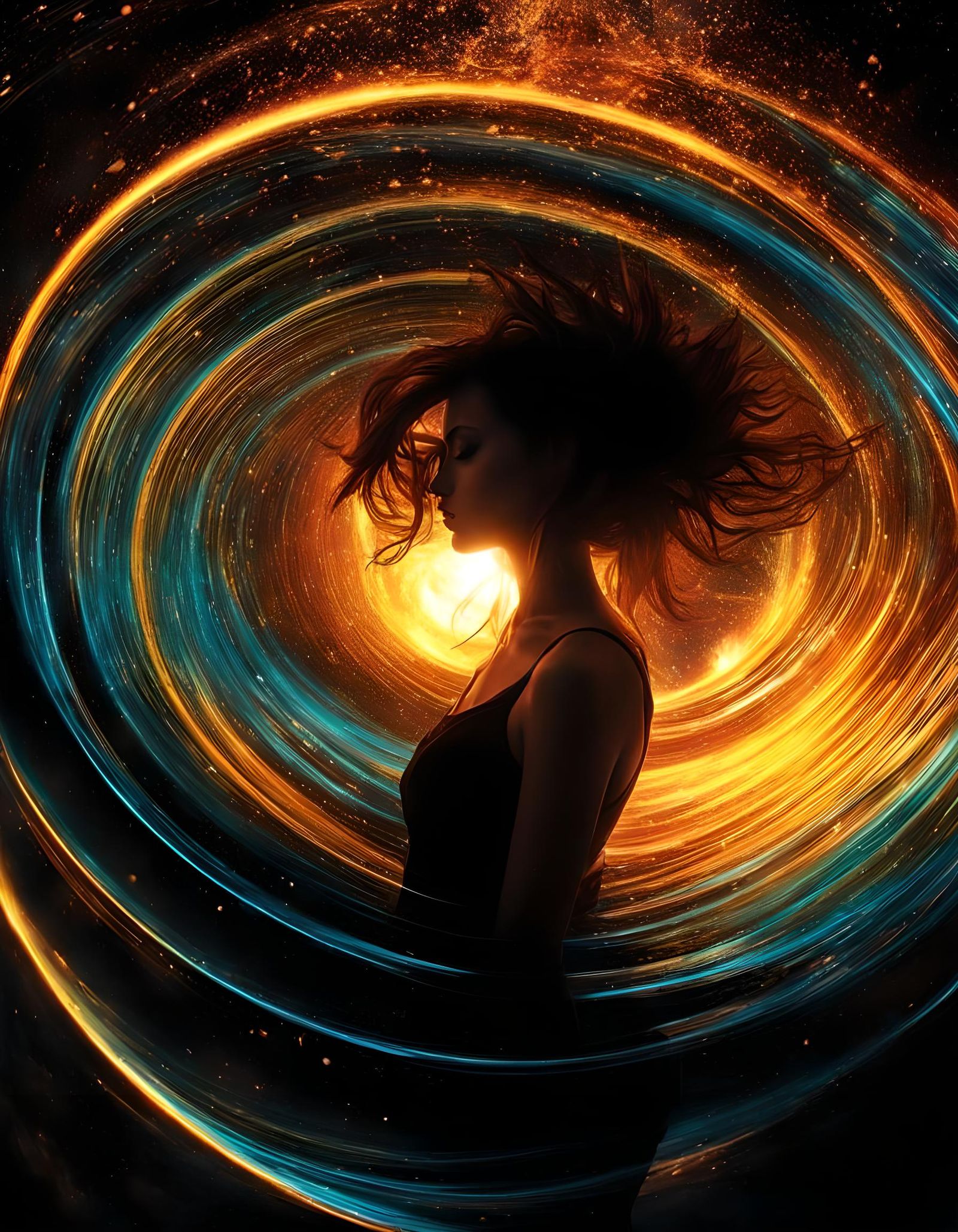 Abstract Liquified Figures in Dark Surreal Style