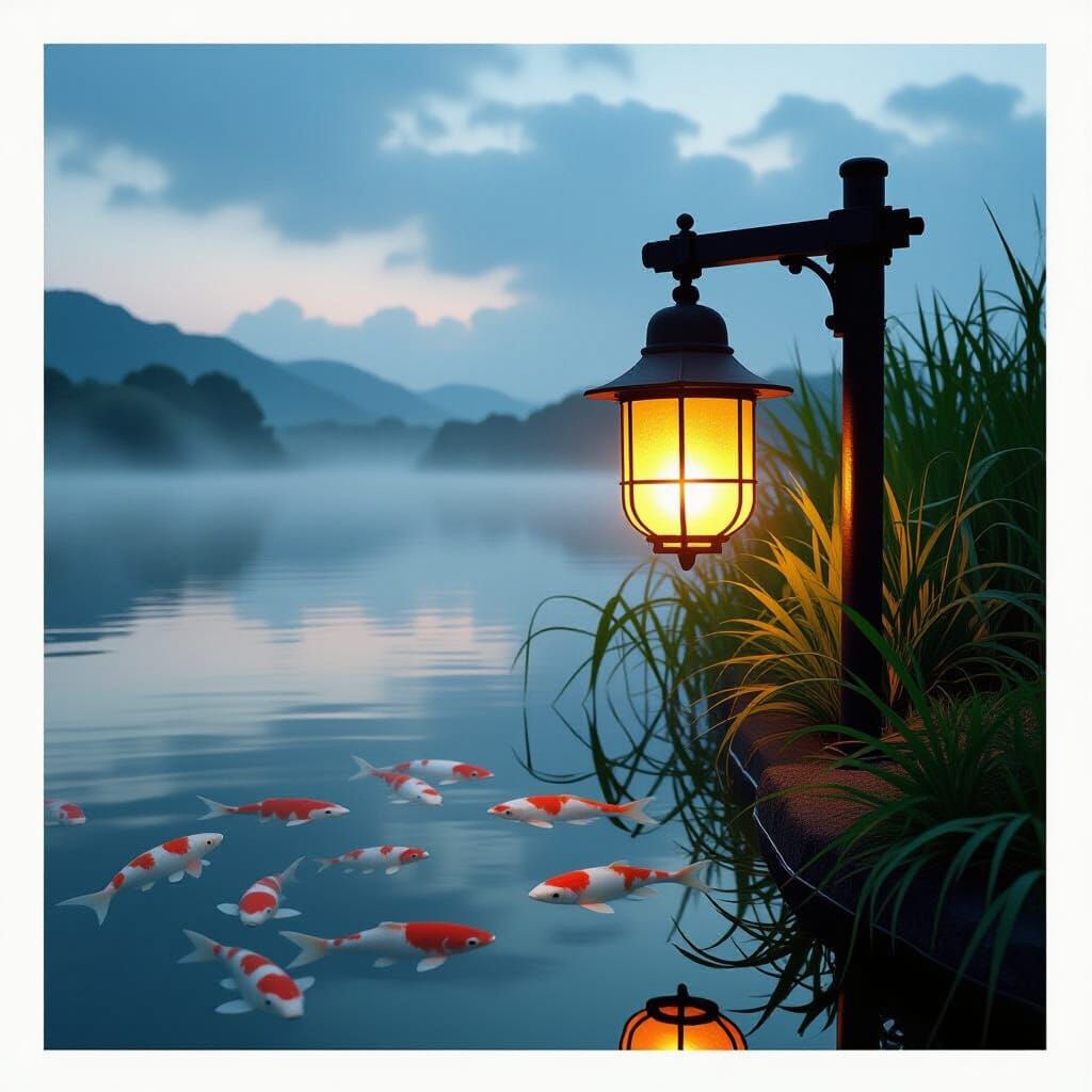 Electric Storm Vortex in Naive Japanese Landscape