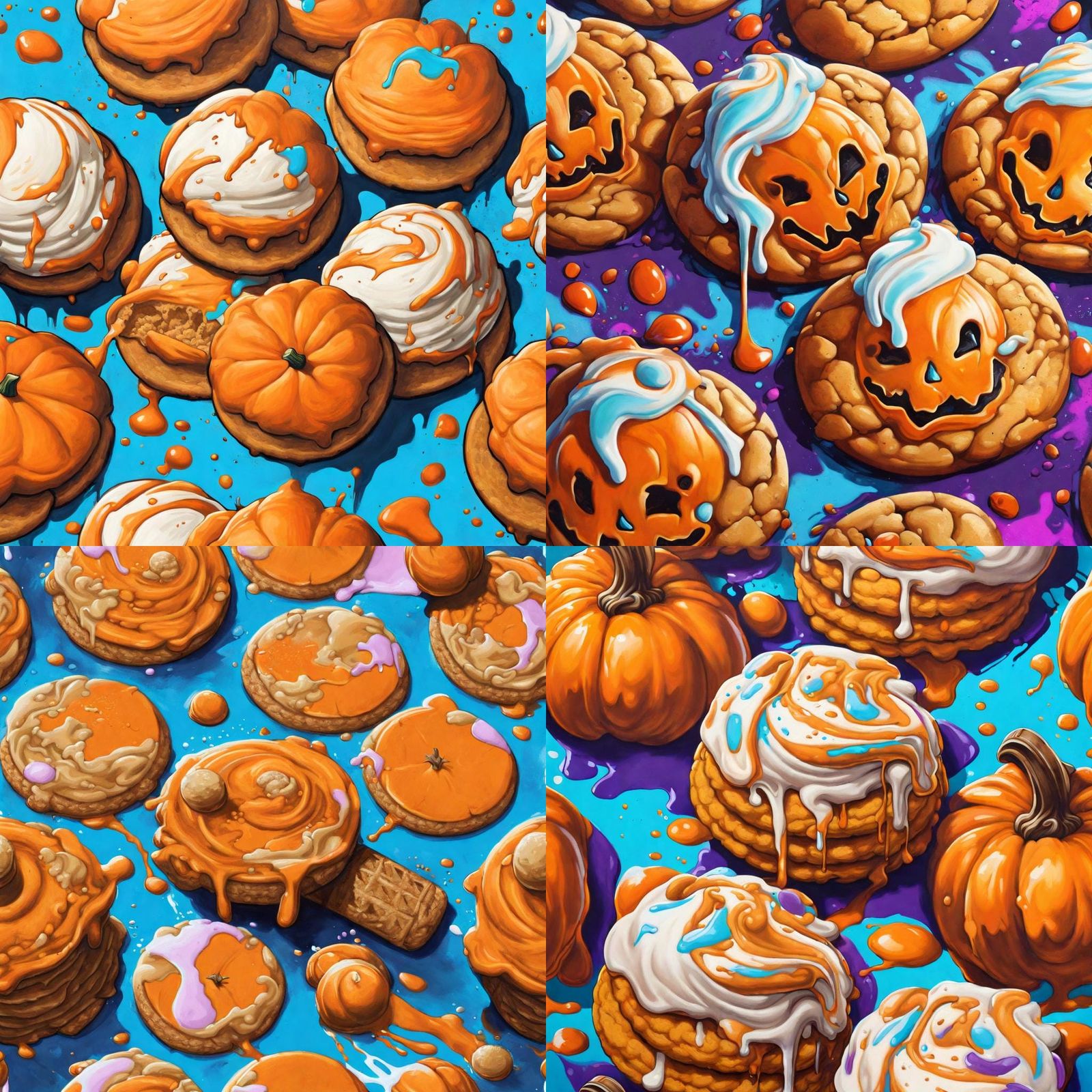 Pumpkin Spice Cookies in Colorful Graffiti Art