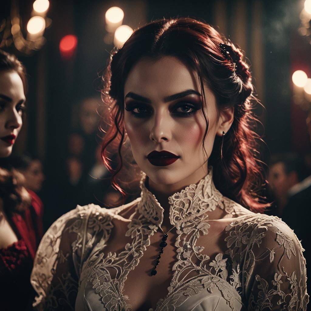 Vampire Party: A Cinematic Film Still
