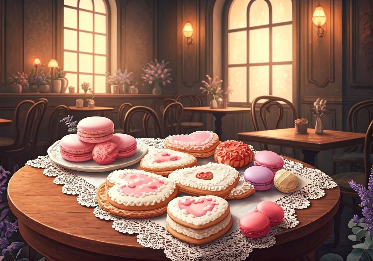 Whimsical Valentine's Treats in Delicate, Hand-Drawn Style
