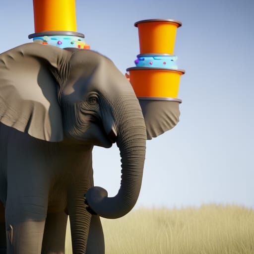 Elephant in Party Hat: 3D Game Cinematic Render