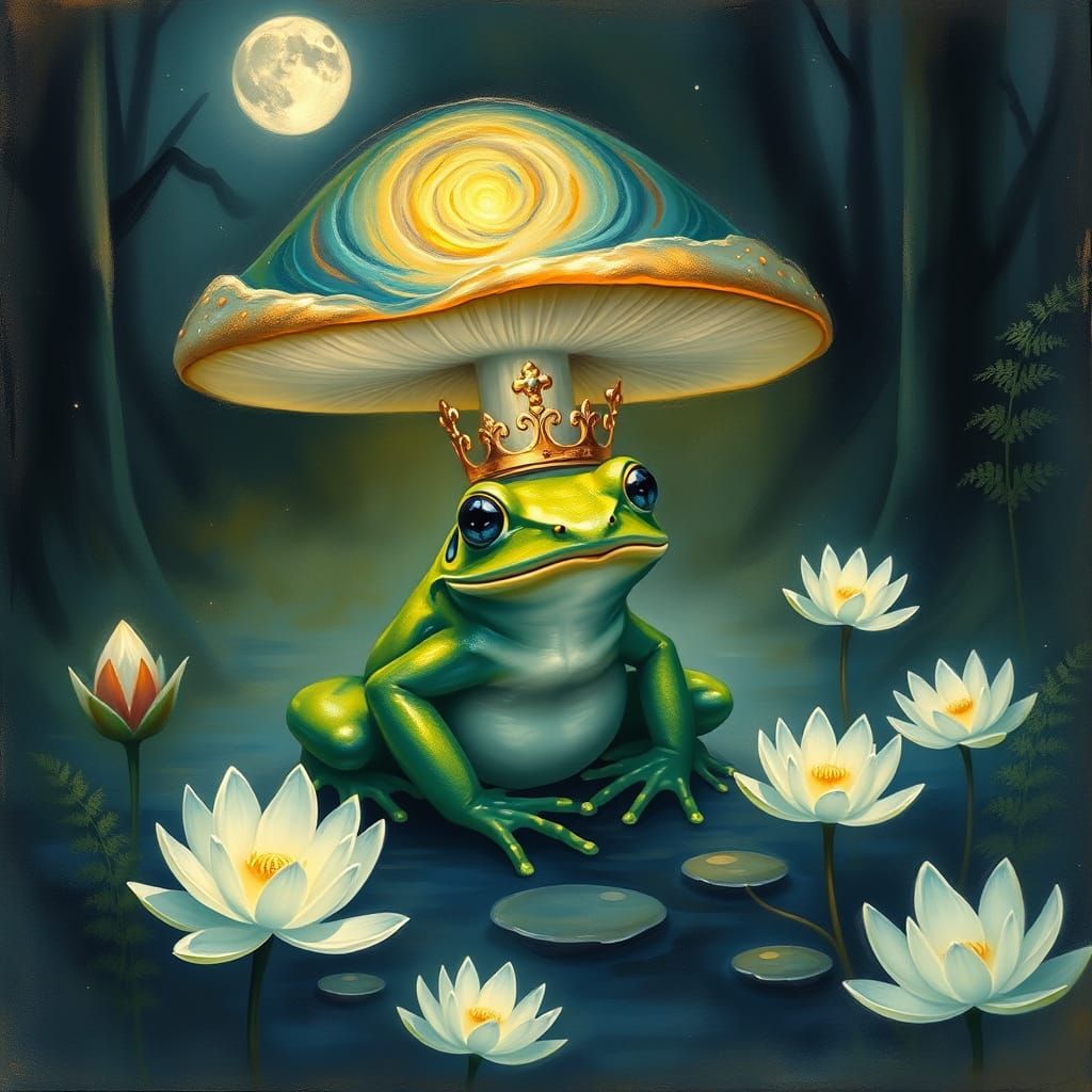 Regal Frog in Dreamlike Forest Glade