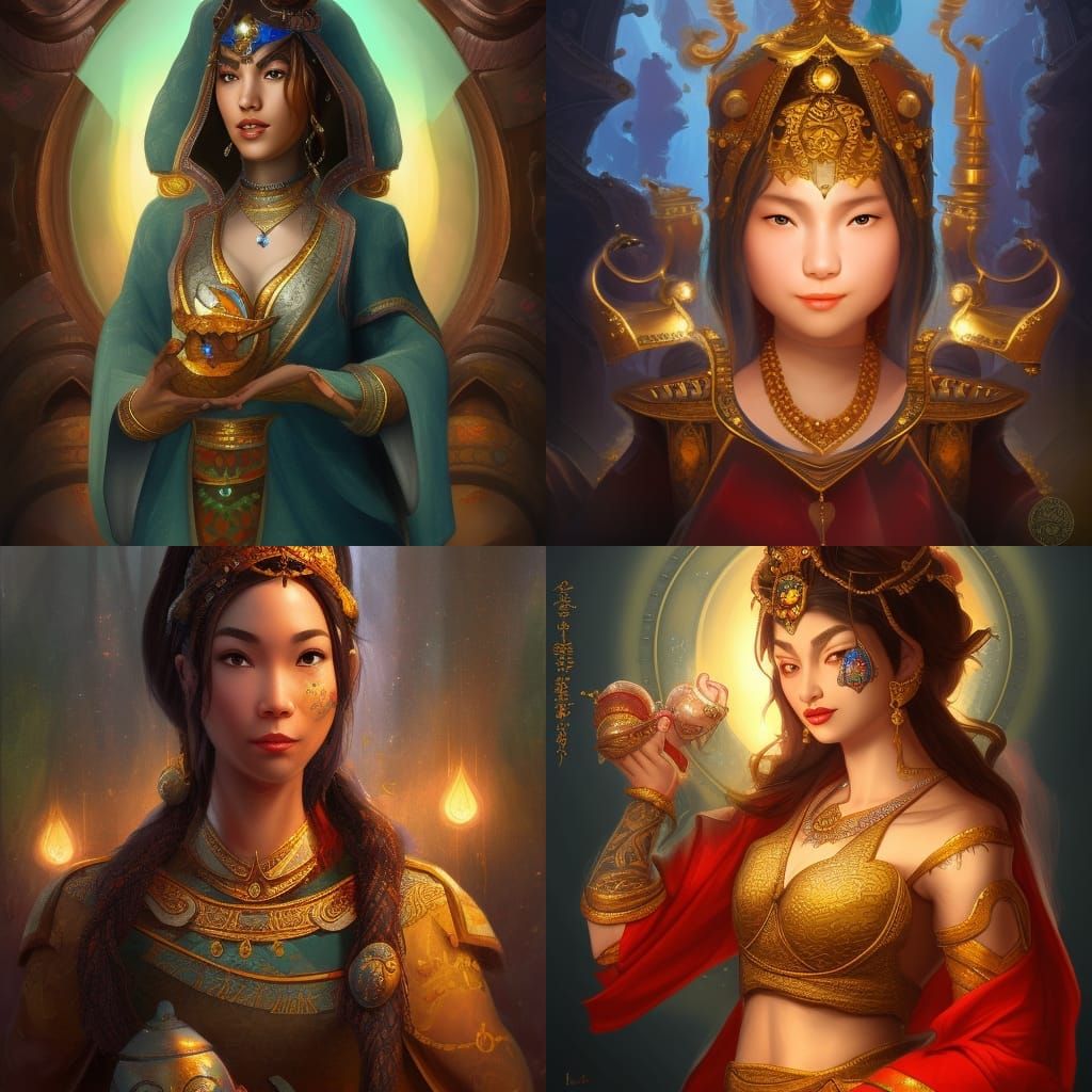 Dao Genie Emerges from Dwarven Lamp