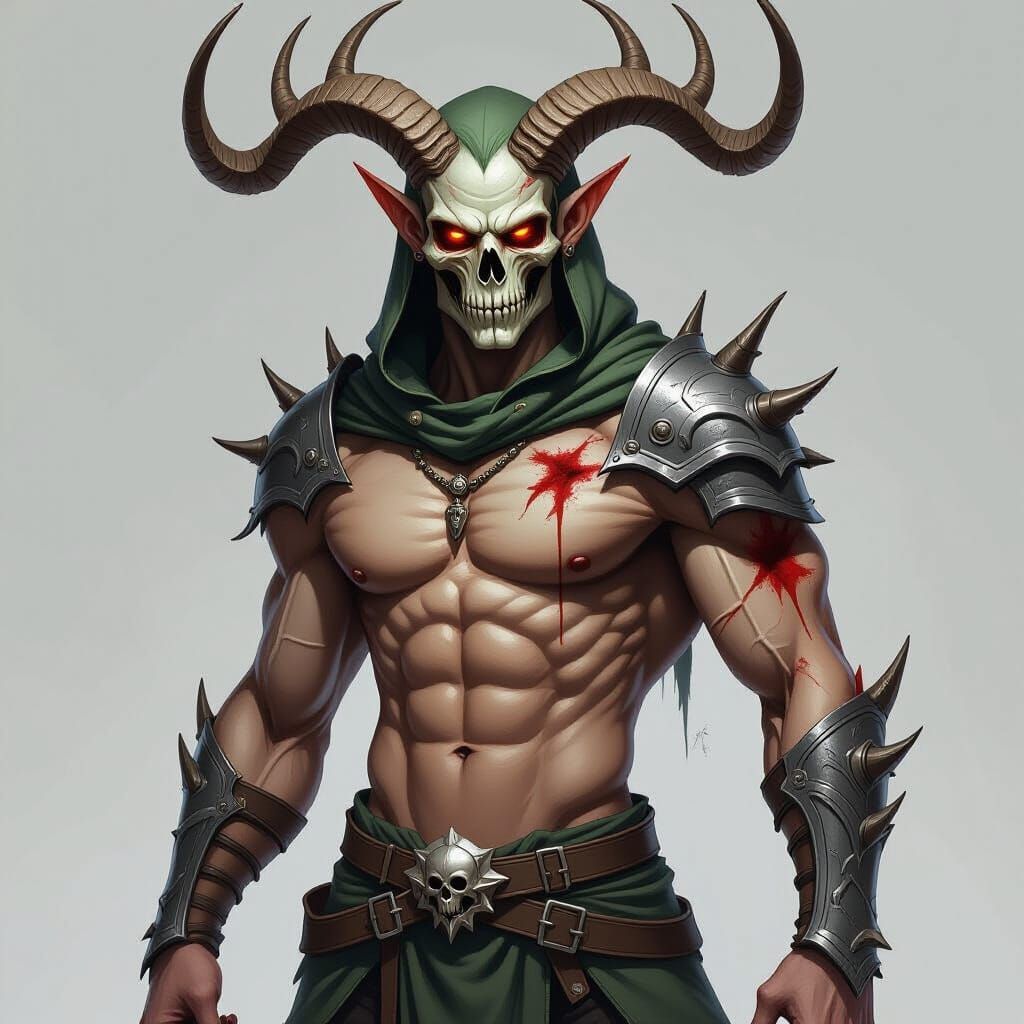 Deadly Muscular Skeletal Elf Undead Warrior