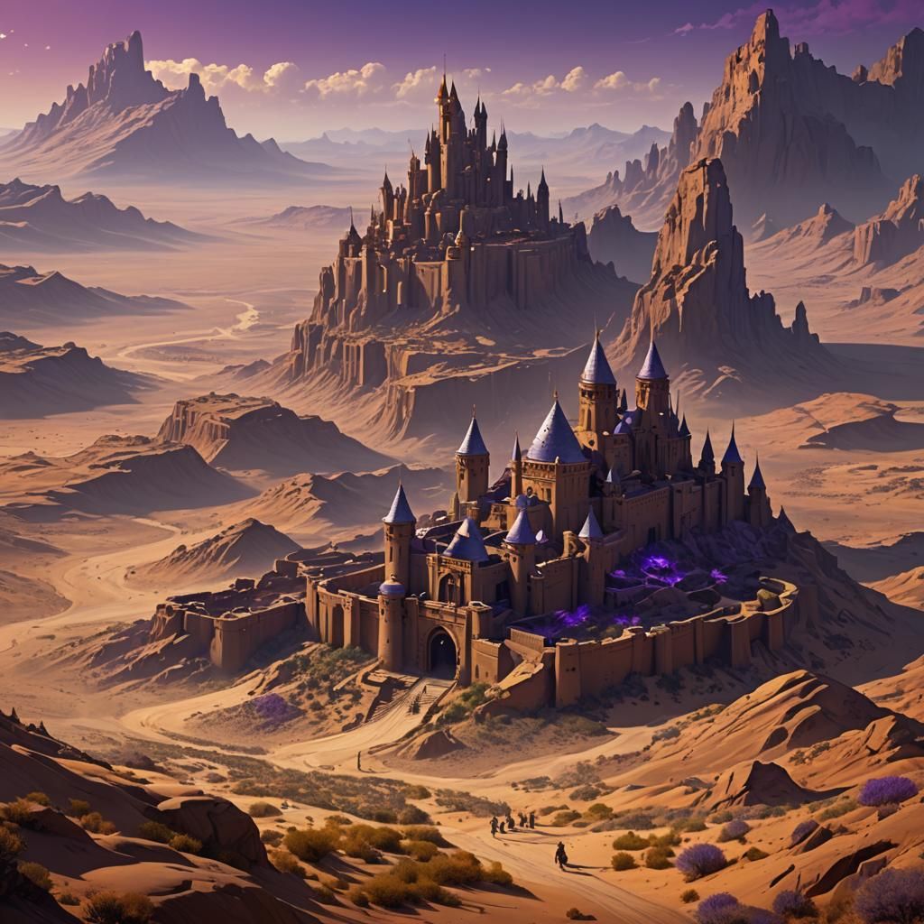 Desert Fortress: A Dark Fantasy Concept Art