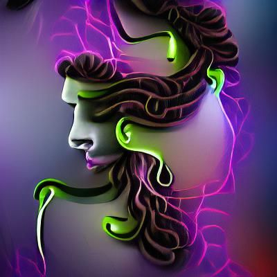 Medusa Profile with Snakes in Hair
