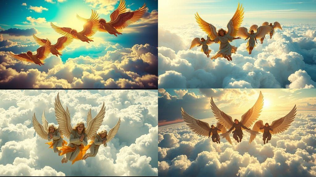 Angelic Seraphs Soaring in Heaven: Comic Book Art